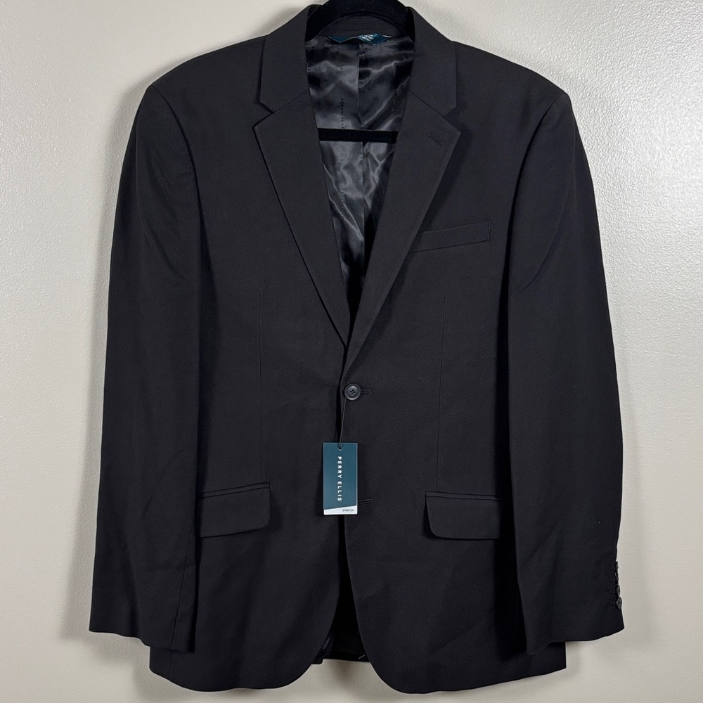 Perry Ellis Classic Black 40R Stretch Blazer New with Tags